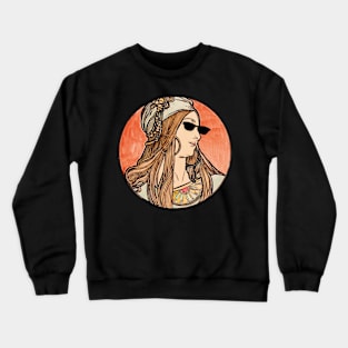 Old fashion art with thug life glasses Crewneck Sweatshirt